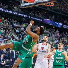 „Žalgiris“ – „Olympiacos“ rungtynių akimirka | Eriko Ovčarenko / BNS foto nuotr. 19