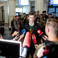 Lietuvos U-20 rinktinė sugrįžo į Lietuvą | Pauliaus Peleckio / BNS foto nuotr. 15