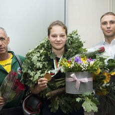 Boksininės G.Diekontaitės pasitikimas Vilniaus oro uoste l Manto Stankevičiaus nuotr. 7