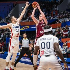Prancūzija - Latvija rungtynių akimirka | FIBA nuotr. 15