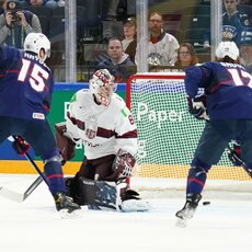 Latvijos – JAV rungtynių akimirka | IIHF nuotr. 7