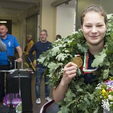 Boksininės G.Diekontaitės pasitikimas Vilniaus oro uoste l Manto Stankevičiaus nuotr. 4