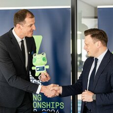 Europos jaunimo plaukimo čempionato Vilniuje pristatymas | Pauliaus Peleckio / BNS foto nuotr. 14
