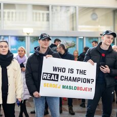 Sergejaus Maslobojevo pasitikimas | Luko Balandžio / BNS foto nuotr. 1