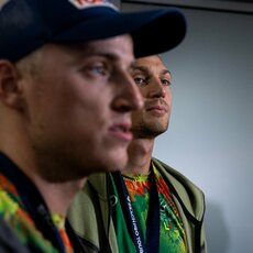 Patriko Stankevičiaus ir Audriaus Knašo sutikimas oro uoste | Pauliaus Peleckio / BNS foto nuotr. 16