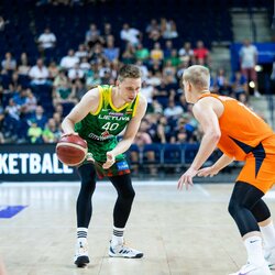 Lietuva – Nyderlandai rungtynių akimirka | Luko Balandžio / BNS foto nuotr. 1