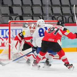 Austrija – Prancūzija rungtynių akimirka | IIHF nuotr. 2