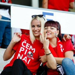 Futbolo sirgaliai „Sūduvos“ ir „Ferencvaroš“ rungtynėse | Eriko Ovčarenko / BNS foto nuotr. 1