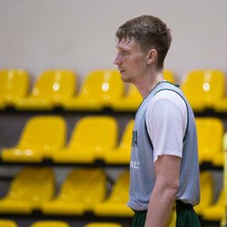 Lietuvos krepšinio rinktinės treniruotė Palangoje Mariaus Vizbaro / BNS foto nuotr. 3