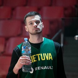 Lietuvos vyrų krepšinio rinktinės treniruotė | Juliaus Kalinsko / BNS foto nuotr. 5