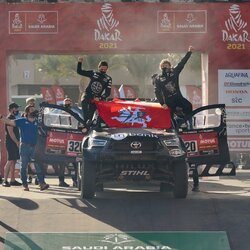 Dakaro finišo podiumas | Vytauto Pilkausko nuotr. 1