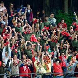 Portugalijos rinktinės sirgaliai LFF stadione | Sportas.lt/Tito Pacausko nuotr. 1