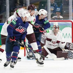 Latvijos – JAV rungtynių akimirka | IIHF nuotr. 6