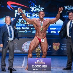 Deividas Dubinas triumfavo kultūrizmo varžybose Ekvadore | Organizatorių nuotr. 1