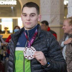 Kristupas Šleiva grįžo su Europos imtynių čempionato medaliu | Roko Lukoševičiaus/BNS Foto nuotr. 1