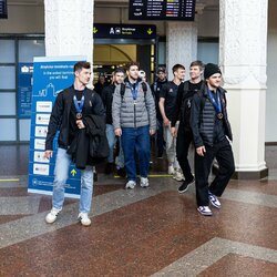 Lietuvos rinktinė sugrįžo su I-ojo diviziono B grupės nugalėtojų taure | Pauliaus Peleckio / BNS foto nuotr. 3