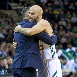 Nickas Calathes ir Šarūnas Jasikevičius | Roko Lukoševičiaus/BNS Foto nuotr. 5