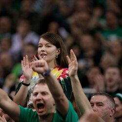 Žinomi žmonės ir sirgaliai „Žalgirio“ rungtynėse su ALBA | Eriko Ovčarenko / BNS foto nuotr. 6