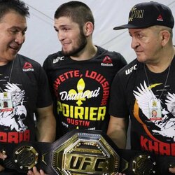 Javieras Mendezas, Chabibas Nurmagomedovas ir Abdulmanapas Nurmagomedovas | Instagram.com nuotr 4