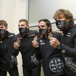 Benediktas Vanagas su komanda | Roko Lukoševičiaus/BNS Foto nuotr. 1