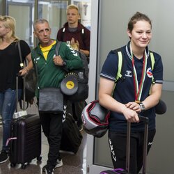 Boksininės G.Diekontaitės pasitikimas Vilniaus oro uoste l Manto Stankevičiaus nuotr. 1