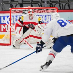 Austrija – Prancūzija rungtynių akimirka | IIHF nuotr. 1
