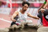 Iš Afganistano evakuotas sprinteris Tokijuje nespėjo į savo rungtį: pasirodė šuoliuose į tolį