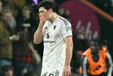 Harry Maguire`o raudona kortelė ir užsidirbtas baudinys neleido „Manchester United“ švęšti pergalės