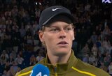 „Australian Open“: vietinį herojų eliminavęs Sinneris dėkojo sirgaliams už parodytą pagarbą