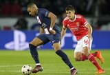 K.Mbappe užfiksuotą pasiekimą apkartino PSG Čempionų lygoje pasiektos lygiosios su „Benfica“ 