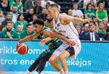 „Žalgiris“ paskutinėmis sekundėmis laimėjo pirmąjį LKL pusfinalio mačą