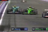 Į savo paties paremtą naujoką vos neįsirėžęs Fernando Alonso: „Jis turbūt liks be vakarienės“