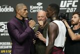 „UFC 287“: I.Adesanya pasakė, kodėl dėvi šuns antkaklį, A.Pereira nenorėjo kalbėti apie kitą pretendentą į titulą, įvyko intensyvi akistata