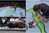 „UFC 271“: keistai kovos pradžioje pasielgęs J.Wellsas smaugimu išjungė „Blood Diamond“, R.Modafferi baigė ilgą karjerą