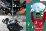 Australijoje – gaisras M.Verstappeno bolide, G.Russello avarija prieš finišą ir dvigubas „Ferrari“ triumfas
