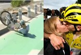 „Tour de France“ lenktynėse – garbingas varžovų elgesys po favorito kritimo ir dar vienas Pogačaro triumfas