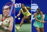 „US Open“ moterų turnyras: Rybakina artėja link pirmosios pasaulio raketės sosto, Gauff parodė charakterį, Keys stebuklingai išsigelbėjo