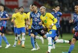 Neymaro realizuotas 11 m baudinys padovanojo Brazilijai pergalę draugiškose rungtynėse prieš japonus