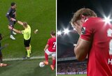 Belgijoje futbolo rungtynės nutrauktos į teisėją metus popierinį puodelį