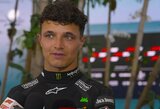 Vidurinį pirštą Verstappenui rodęs Norrisas: „Maxas nesielgė protingai ir susigadino lenktynes“