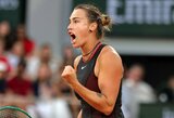 „Roland Garros“: Sabalenka užbaigė Osakos žygį, antro šimtuko žaidėja eliminavo prancūzų viltį
