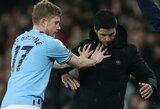 „Premier“ lygos lyderių mūšyje – K.De Buryne'o ir M.Arteta konfliktas bei „Man City“ pergalė