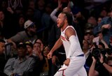 „Knicks“ sutriuškino „Pacers“, NBA žvaigždė rungtynes baigė be taškų