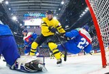 Švedai išplėšė kelialapį į pasaulio čempionato ketvirtfinalį ir išsiuntė slovakus namo, JAV rinktinė kitame etape susikaus su Kanada