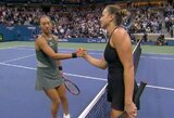 Olimpinė čempionė baigė pasirodymą „US Open“ turnyre, E.Navarro sprendimas keliauti po žemo lygio turnyrus pasiteisino