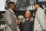 „UFC 270“ spaudos konferencija ir akistata: F.Ngannou ir C.Gane'as tęsė debatus dėl sparingų ir kalbėjo apie J.Jonesą