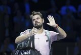 Titulą gynęs F.Auger-Aliassime krito Bazelyje, 39-erių S.Wawrinka pažadėjo tęsti karjerą ir kitąmet