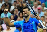 „US Open“ turnyre – N.Djokovičiaus pergalė ir net 5 varžovo dvigubos klaidos per vieną geimą