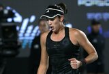 „WTA Finals“: G.Muguruza įveikė A.Kontaveit ir sugriovė K.Pliškovos planus