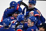 Po pratęsimo JAV rinktinė eliminavo švedus, paaiškėjo olimpinio ledo ritulio turnyro pusfinalio poros